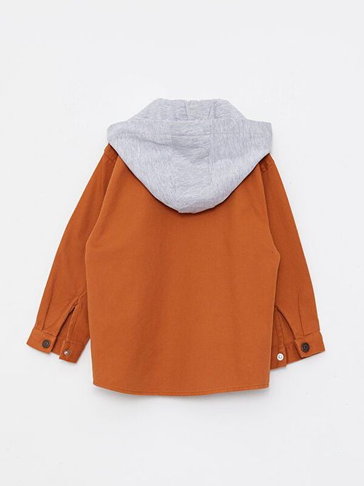 Kap??onlu Uzun Kollu Bask?l? Erkek Bebek G?mlek - Waikiki фото 2