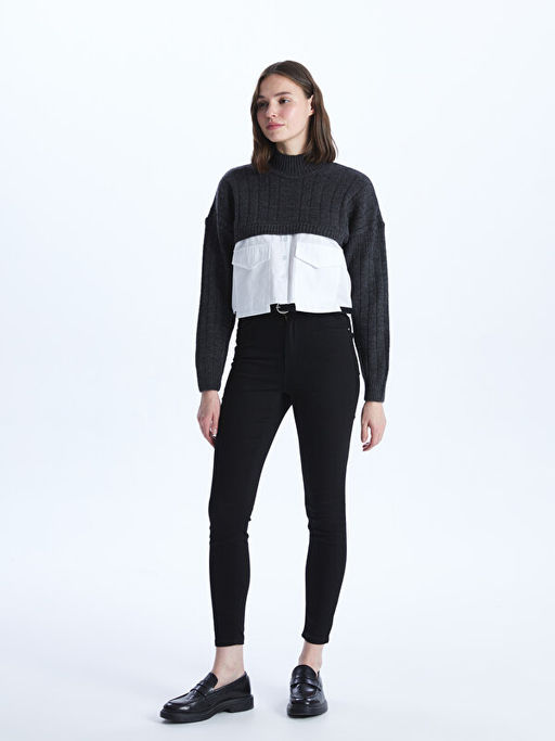 Beli Kemerli J?piter S?per Skinny Fit Kad?n Jean Pantolon