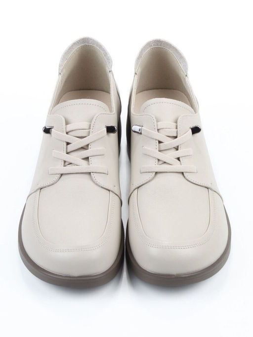 03-YDN15-23 LT. BEIGE Полуботинки женские (натуральная кожа)