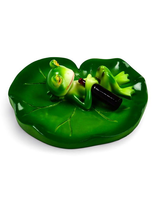 Садовая фигура 10 х 11 х 6 см  водоплавающая  "Лягушка на отдыхе"