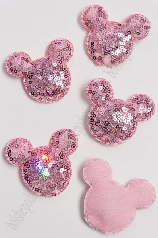 Патч с пайетками "Мультик" 6*5,3 см (5 шт) SF-3165, розовый УЦЕНКА