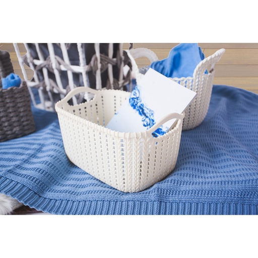 Корзина для хранения с ручками Плетение, пластик, 241613 см, персиковая - Simaland фото 6