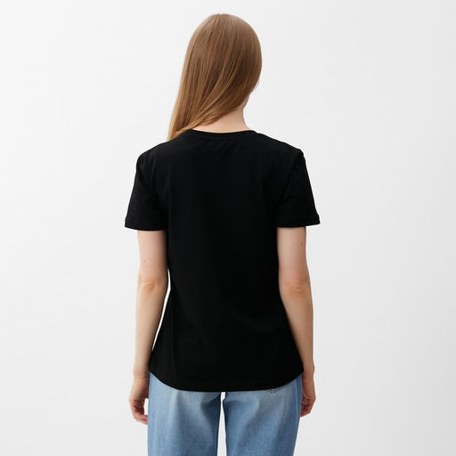 Футболка женская Let's go, чёрная, размер 52