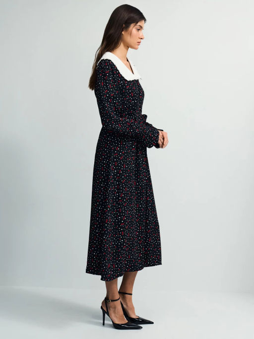 Платье миди с контрастным воротником / Zarina  фото 8