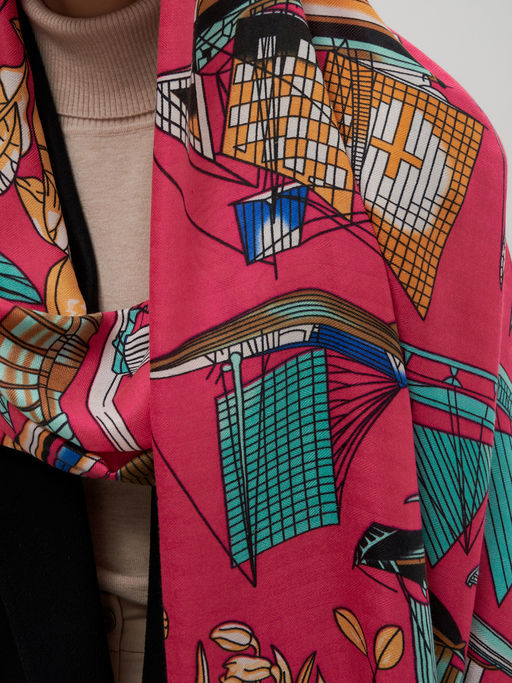 яркий двусторонний палантин из тонкой шерсти - Tantino фото 4