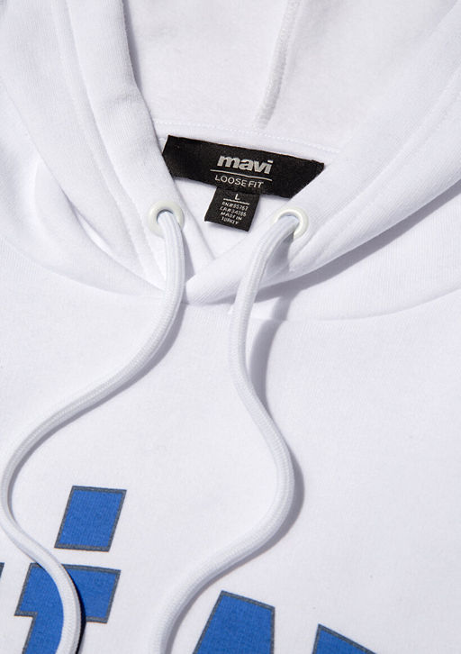 Miav Bask?l? Kapusonlu Sweatshirt - Mavi фото 7