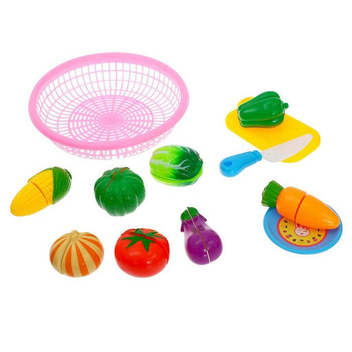 Набор продуктов - нарезка Поварёнок, в корзинке, на липучках, 12 предметов, МИКС - Simaland фото 2