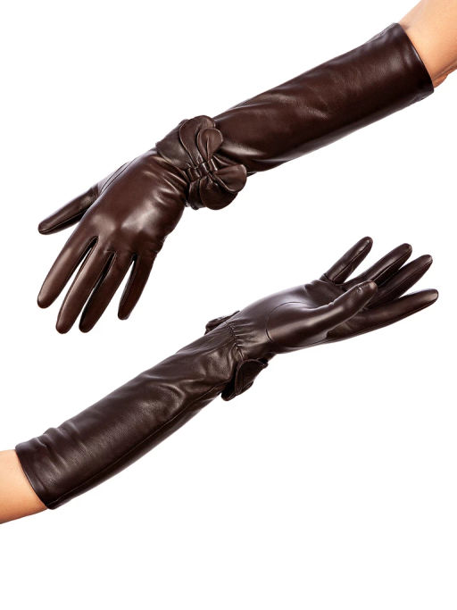 Перчатки женские ш/п F-IS0075 d.brown - Eleganzza фото 6
