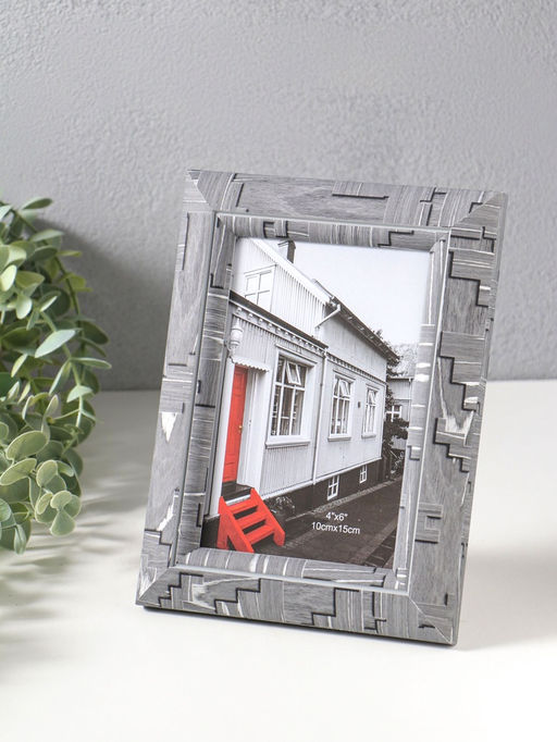 Фоторамка пластик 10х15 см "Моррис" тёмно-серый 19,8х15х2 см