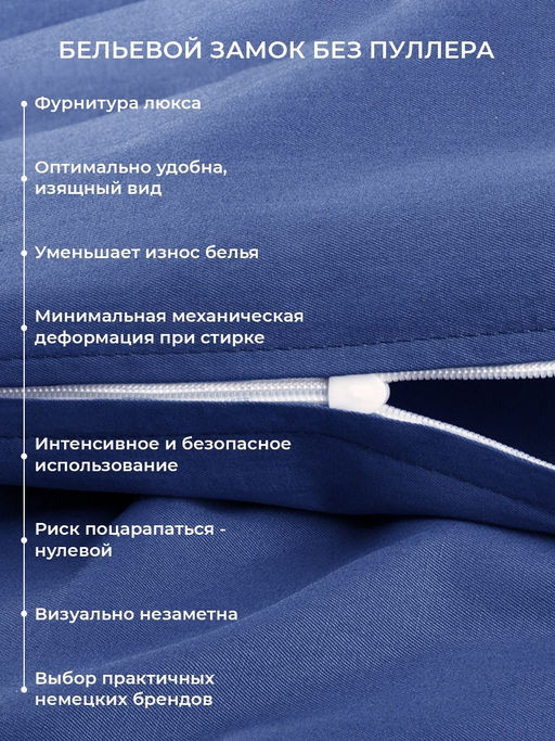 Постельное белье Моноспейс 2сп Max + 4 наволочки, темно-синий