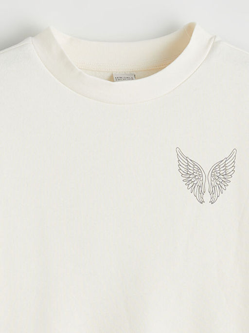 Bisiklet Yaka Bask?l? K?z ?ocuk Sweatshirt