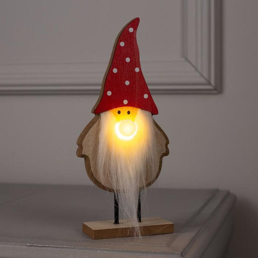 Светодиодная фигура «Дед Мороз» 7×22×5 см, дерево, от батареек LR1130х3, свечение тёплое белое