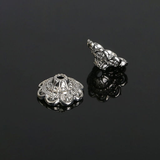 Шапочки для бусин (набор 10 шт.), 6?13.5 мм, цвет серебро