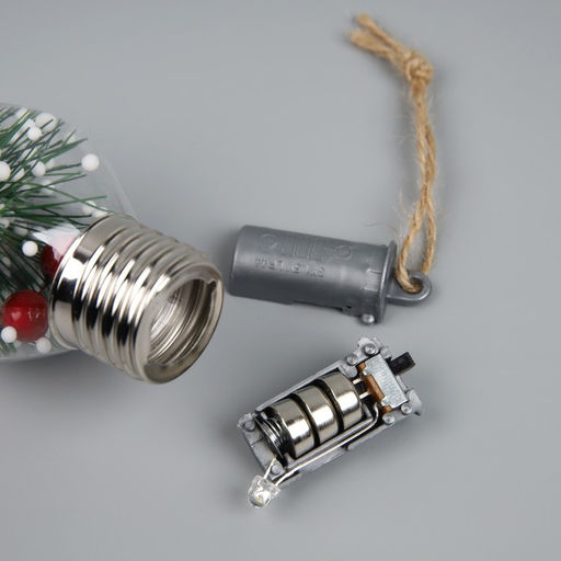 Ёлочный шар Снежная хвоя, 95.5 см, 1 LED, от батареек LR443, свечение тёплое белое - Luazon lighting фото 8