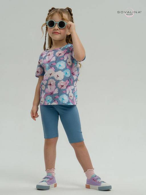 Костюм Актив лиловые одуванчики-деним - Sovalina фото 24