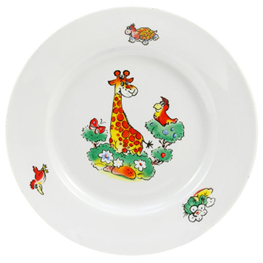 Набор посуды фарфоровый Зоопарк 3 предмета: кружка 210мл, тарелка мелкая д200мм, тарелка глубокая д200мм, форма Русское поле (Россия) - Домашняя мода фото 4
