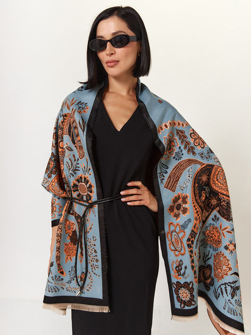 в составе ШЕРСТЬ и КАШЕМИР Большой, мягкий, теплый двусторонний палантин - Tantino фото 6