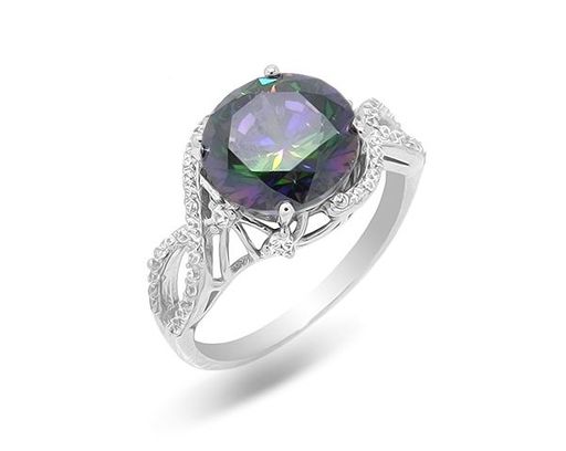 Кольцо из серебра мистик кварц, МЦВ013мк