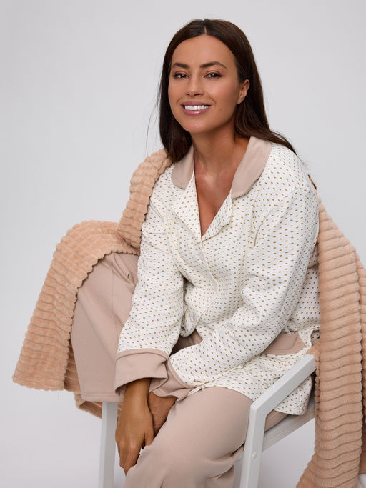 Пижама женская из футера Салли бежевый