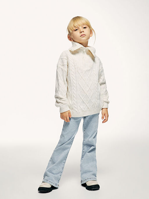 Basic ?spanyol Pa?a K?z ?ocuk Jean Pantolon - Waikiki фото 2