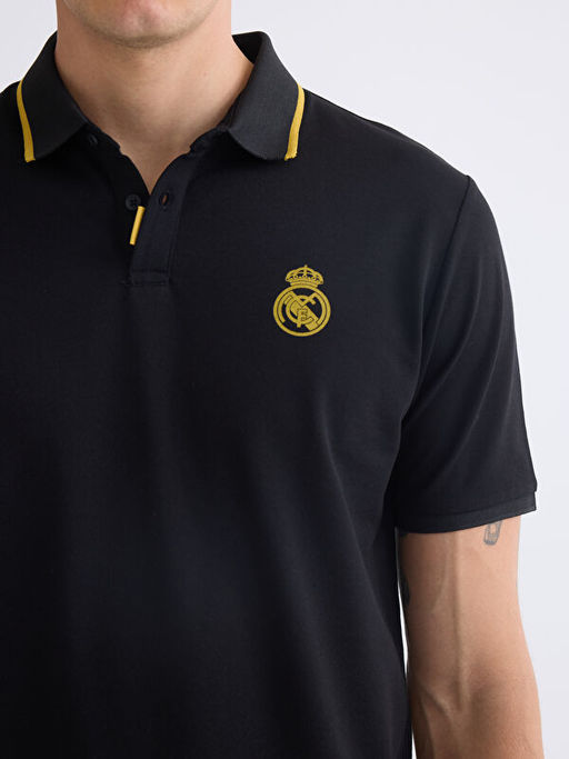 Polo Yaka Real Madrid Bask?l? Erkek Taraftar Ti??rt