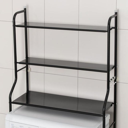 Стеллаж над стиральной машинкой, 65×25×152 см, чёрный