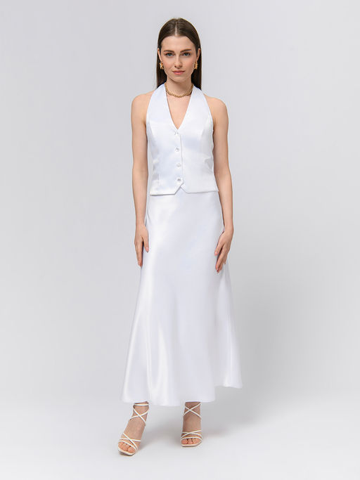 Юбка белого цвета длины миди - 1001dress фото 3