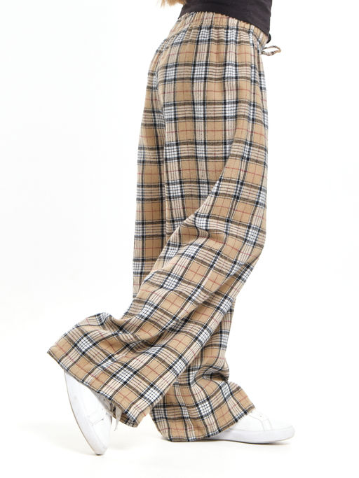 Брюки палаццо спортивные штаны для девочки одежда в клетку UD 7875(5161) кофе/беж клетка - Mini maxi фото 2