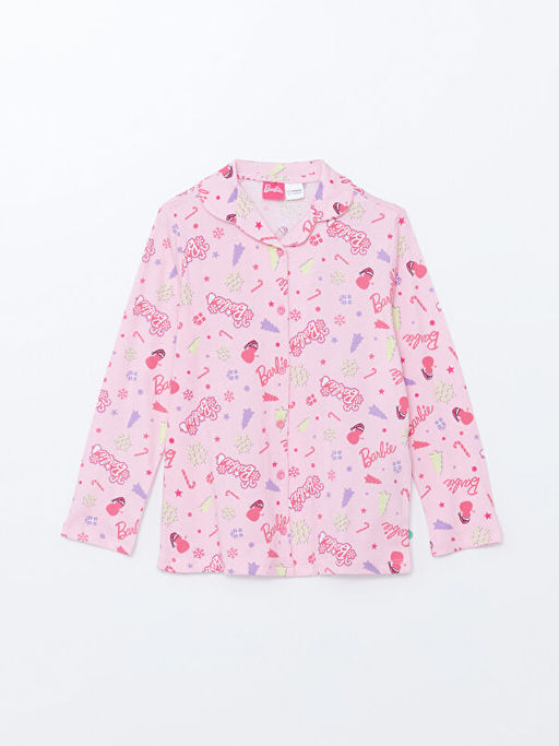 G?mlek Yaka Barbie Bask?l? K?z ?ocuk Pijama Tak?m? - Waikiki фото 2