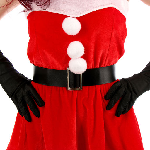 Карнавальный костюм «Мисс Санта», р-р 44-46, платье, колпак, пояс, перчатки