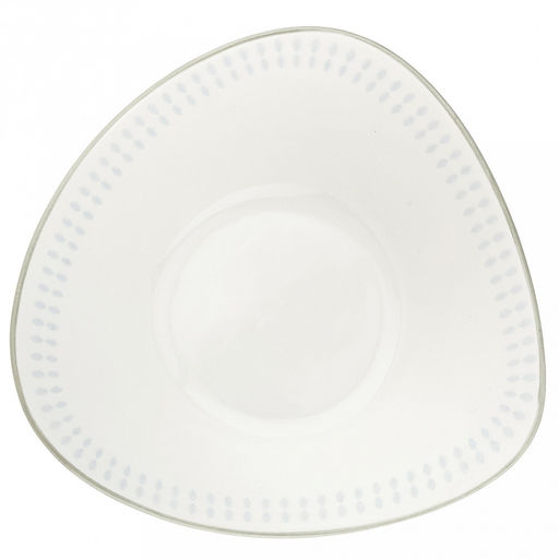 Облако Салатник фарфоровый 500мл, 16х15,5х6,8см, треугольная форма, рельефный декор - голубой, отводка, белый (Китай) - Домашняя мода фото 2