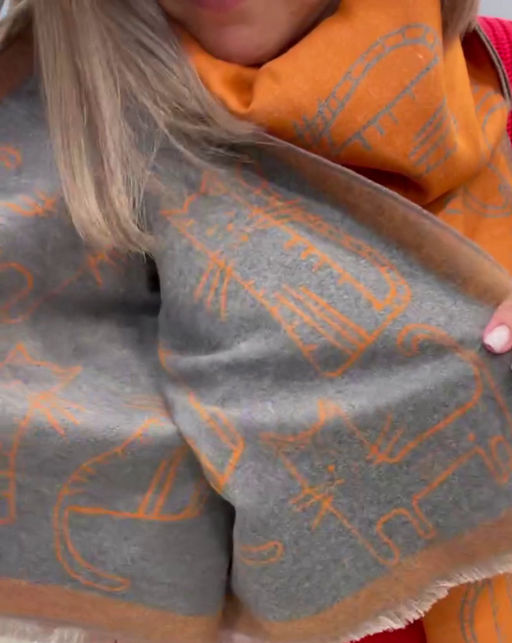 В составе шерсть и кашемир! теплый двусторонний палантин - Tantino фото 8