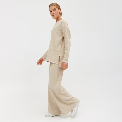 Костюм женский (джемпер, брюки) MINAKU: Casual Collection, бежевый, размер 42 (рост 170 см)