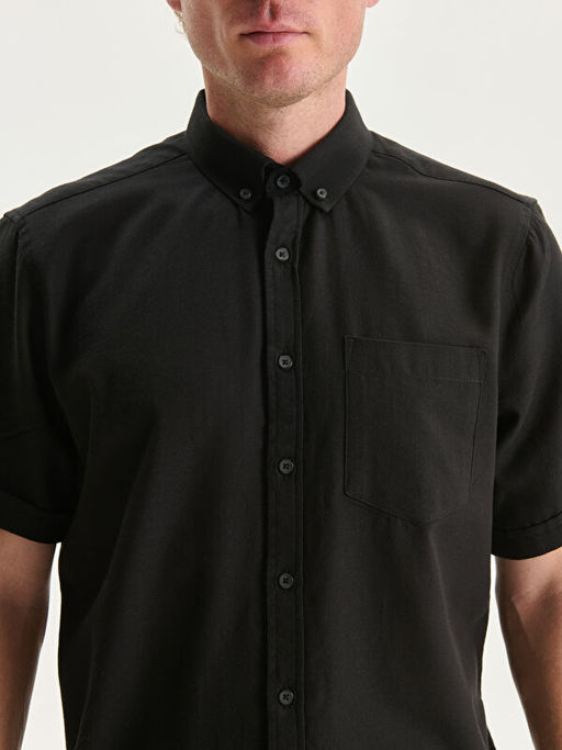 Regular Fit K?sa Kollu Poplin Erkek G?mlek