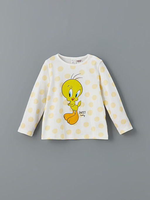 Tweety Bask?l? K?z ?ocuk Pijama Tak?m?