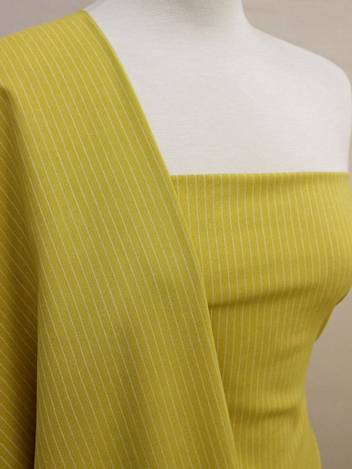 Пестрядь Средняя полоска на св.золотисто-оливковом, СОРТ2, ш.1.40м, хл-95%, п/э-5%, 140гр/м.кв - Купава фото 2