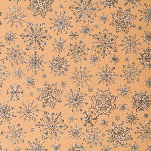 Цена за 10 шт. Бумага упаковочная бурый крафт «Снежинки», 50×70 см
