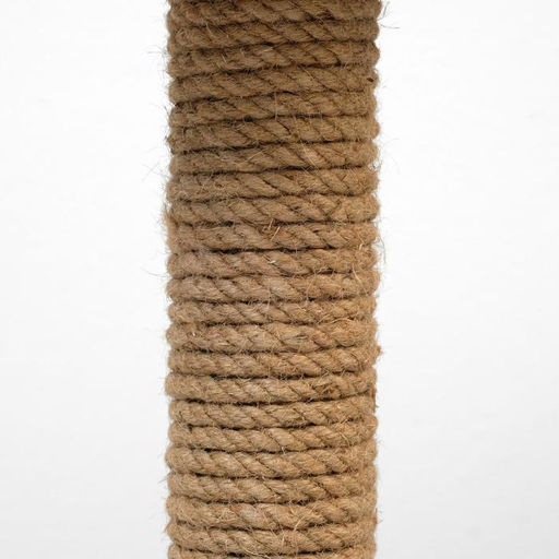 Когтеточка малая Арена с игрушкой, 40 х 40х 50 см, джут, серая с лапками - Пижон фото 4