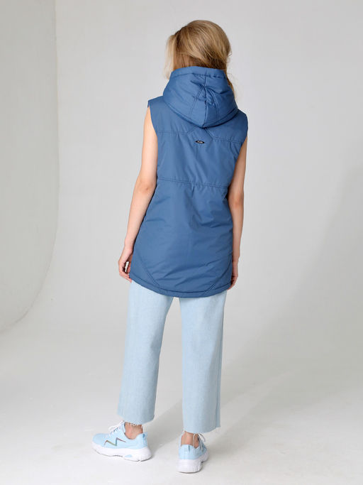 24127 Жилет утепл. сине-зеленый - Dizzyway фото 4