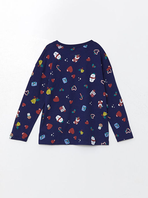 Bisiklet Yaka Y?lba?? Temal? K?z ?ocuk Pijama Tak?m?