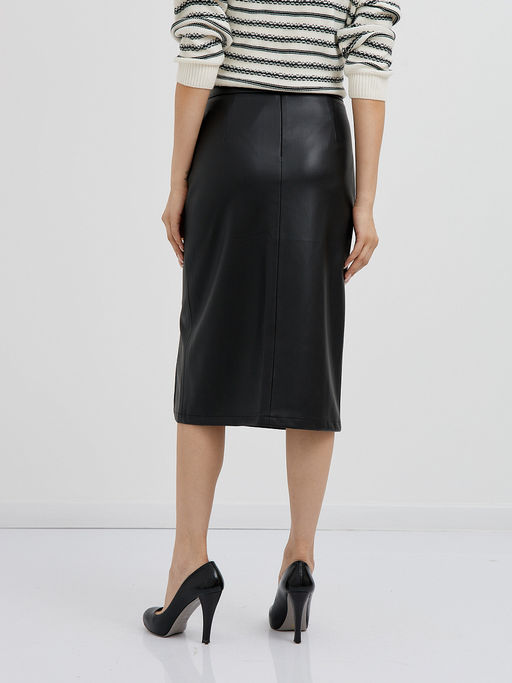 черная юбка-карандаш длины миди с разрезом - Glenfield фото 11