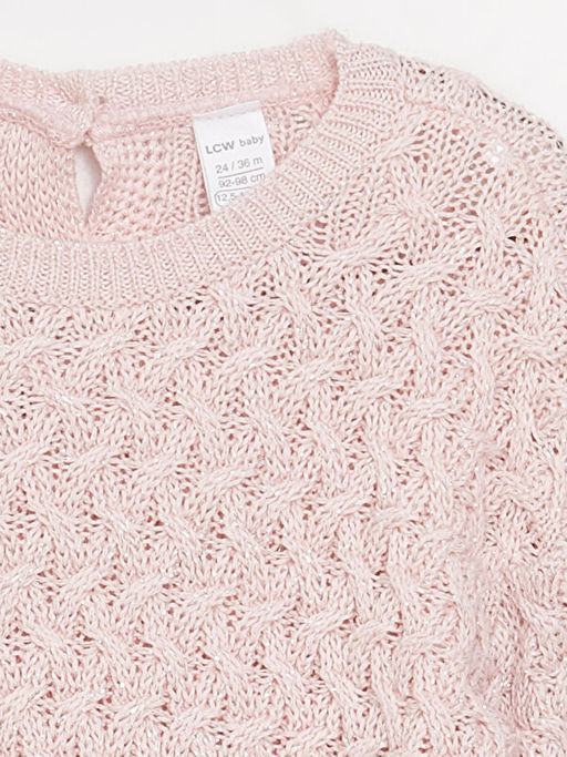 Bisiklet Yaka Kendinden Desenli K?z Bebek Triko Kazak - Waikiki фото 2