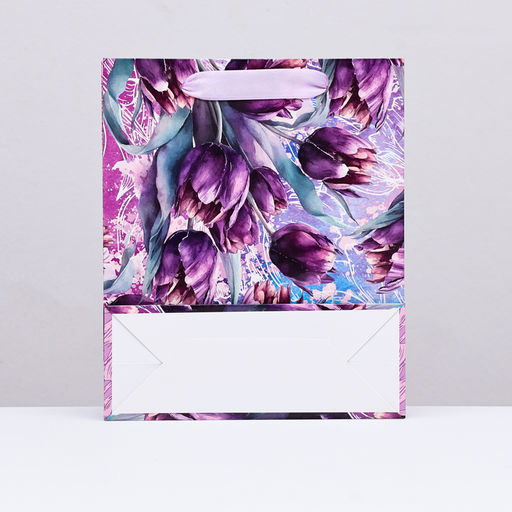 Цена за 2 шт. Пакет ламинированный подарочный вертикальный Романтичные тюльпаны, 23?18?10 см