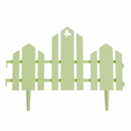 Ограждение декоративное, 25×170 см, 5 секций, пластик, салатовое, «Чудный сад»