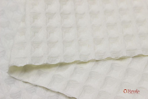 Вафельное премиум-полотно Бохо цв.молочный, ш.1.72м, хлопок-100%, 240гр/м.кв - Купава фото 2