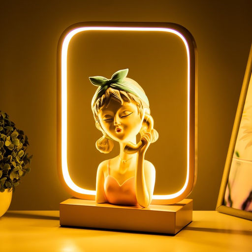 Настольная лампа «Девушка с телефоном» LED 15 Вт коричневый 24×10×34 см RISALUX