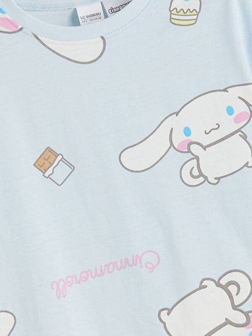 Bisiklet Yaka Cinnamoroll Bask?l? K?z ?ocuk Pijama Tak?m?