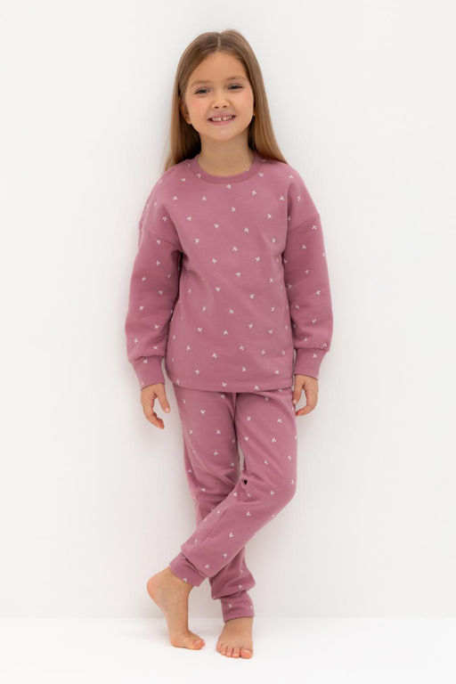 К 1581/пепельная роза,мини листики пижама дет