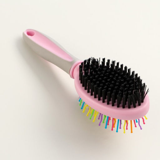 Двусторонняя щётка - расческа с волнистыми зубьями, средняя, 6 х 19 см, розовая - Пижон фото 2