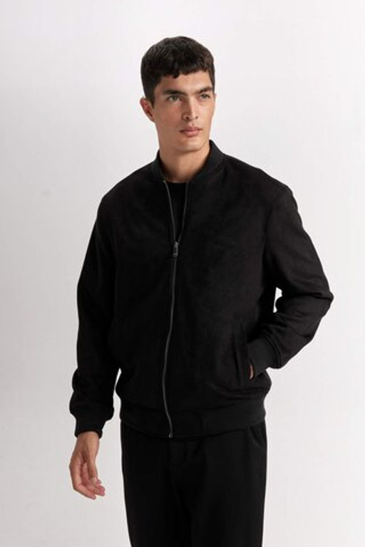 Slim Fit Suet Bomber Mont Ceket Dar Kesim Kolej Yaka Fermuarl? Cift Cepli Mevsimlik Baharl?k Hafif - Defacto фото 4